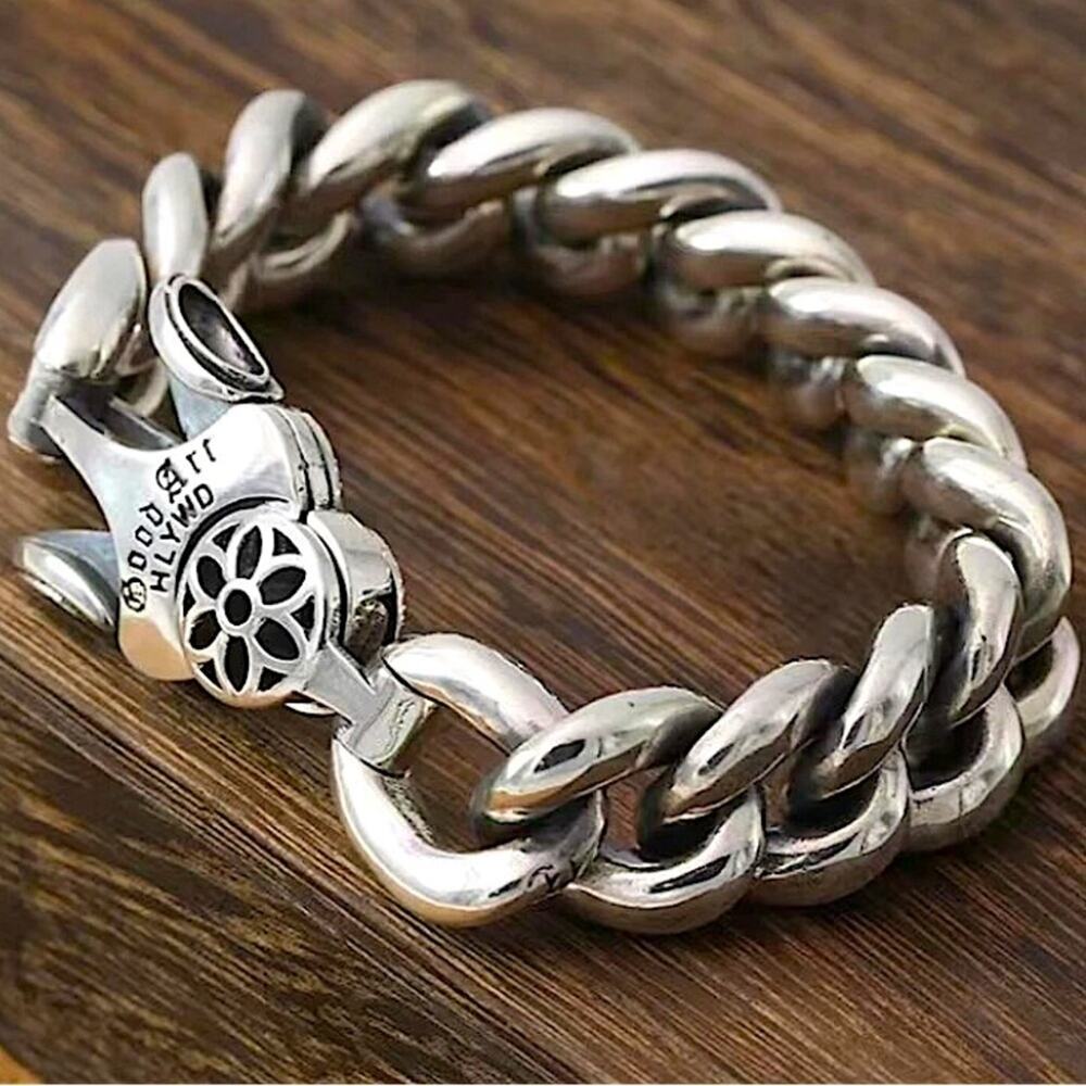 Stainless Steel Cuban Chain Link Bracelet Chucky Tarnish Free